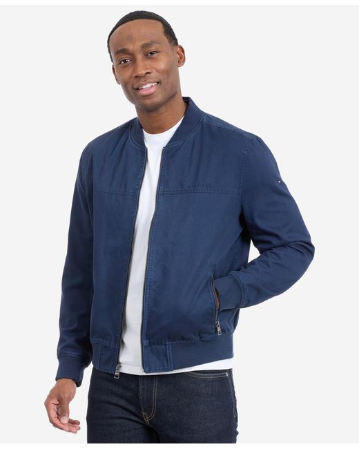 Tommy Hilfiger Blue Collared Bomber Jacket for men