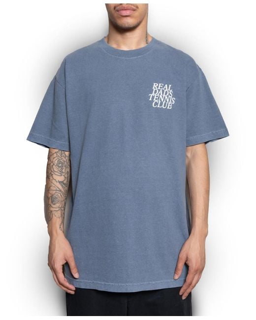 9tofive Blue Real Dads Tennis Club T-shirt for men