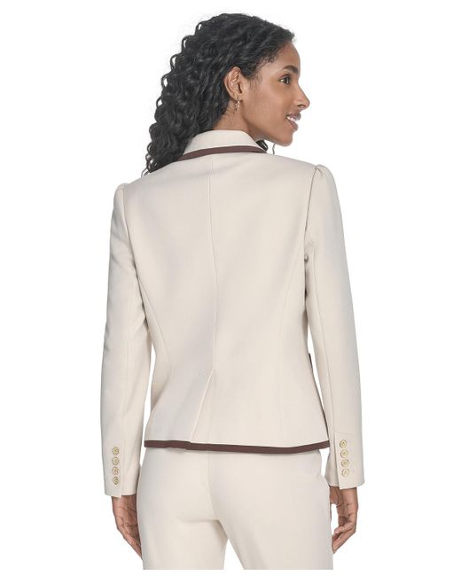 Tommy Hilfiger Natural Contrast-trim One-button Blazer