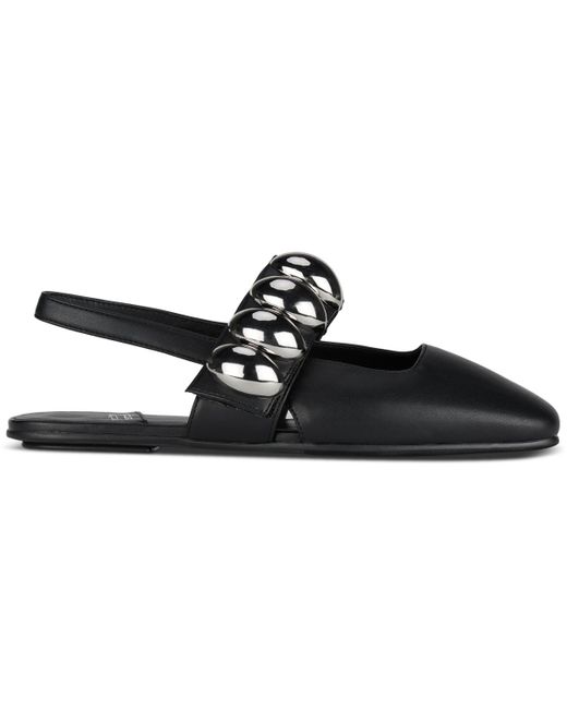 Jeffrey Campbell Black Manon Dome-studded Slingback Flats