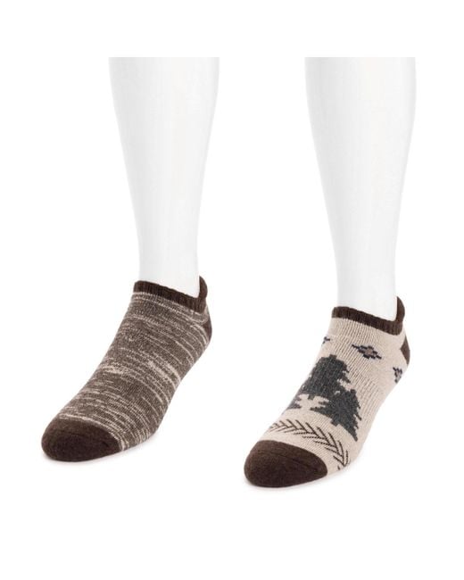 Muk Luks White No Show Wool Socks (2 Pair for men