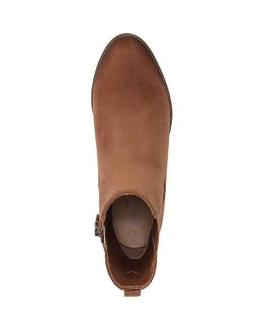 Dr. Scholls Brown Mara Stacked Block Heel Chelsea Short Boots