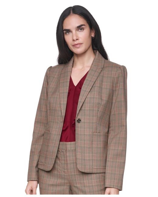 Tommy Hilfiger Brown Notch-collar One-button Jacket