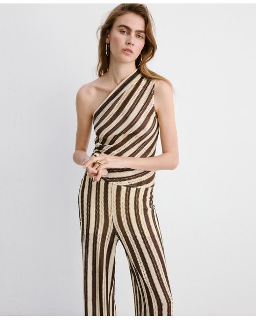 Mango Brown Stripes Knit Pants