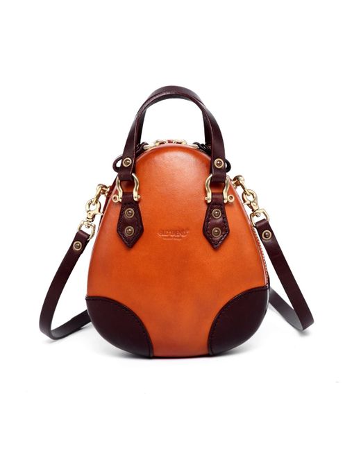 Old Trend Orange Genuine Leather Fairy Lantern Mini Satchel