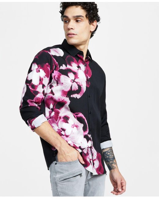 INC International Concepts Floral Classic-fit Button-down Shirt ...