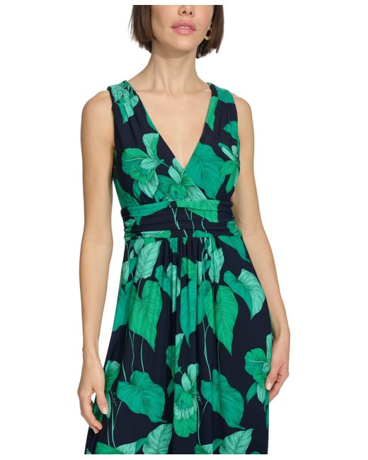 Tommy Hilfiger Green Floral Empire-waist Maxi Dress
