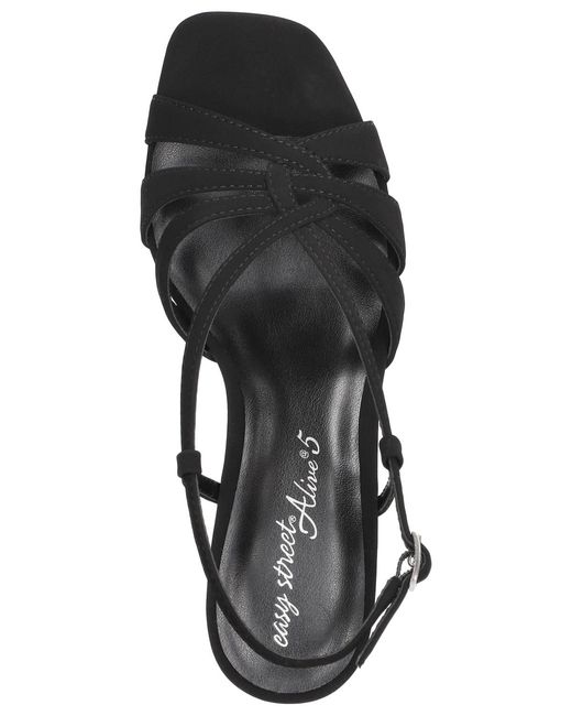 Easy Street Black Valorie Square Toe Platform Sandals
