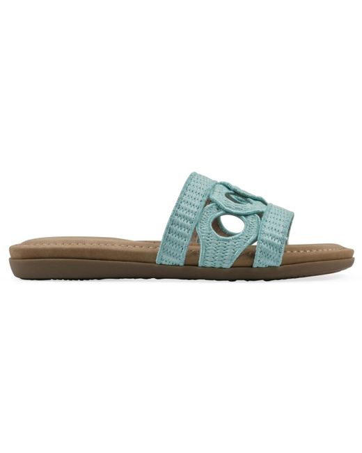 White Mountain Green Fraly Slide Slip-on Sandals