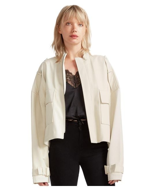 Belle & Bloom Natural Reload Draped Leather Look Jacket