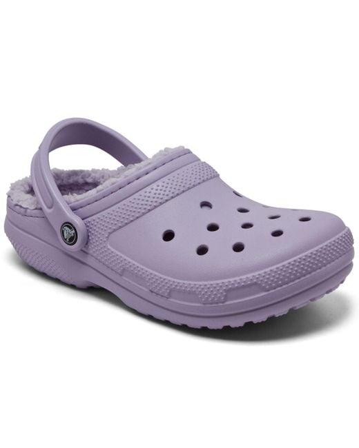 Crocs™ Fleece Classic Lined Clogs From Finish Line in Lavender (Purple