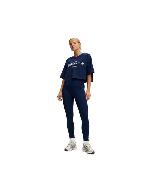 Cotton On Blue Active Cropped Graphic Tee