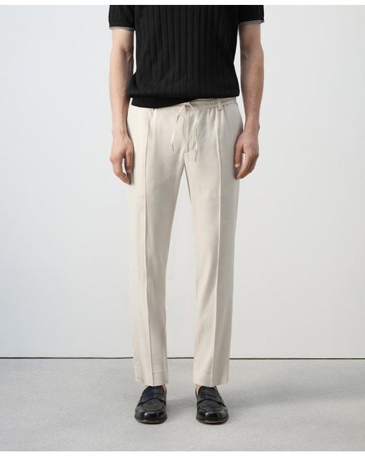 Mango Black Drawstring Slim-fit Pants for men