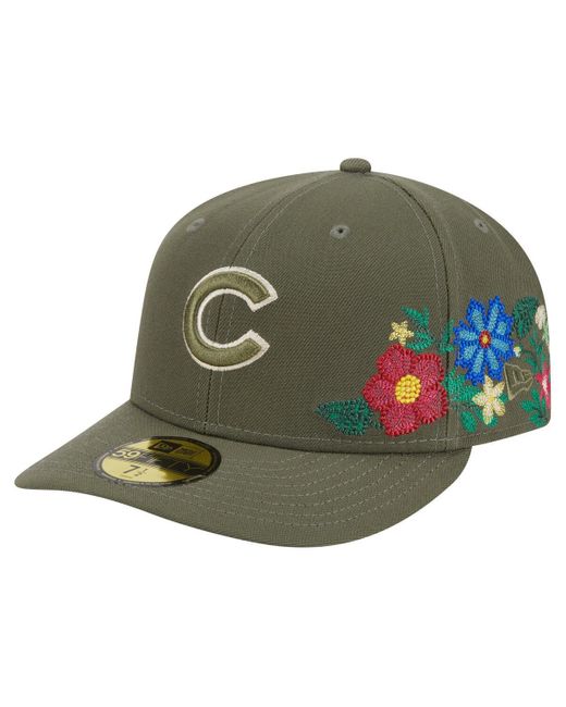 KTZ Green Chicago Cubs Tonal Florals 59fifty Fitted Hat for men