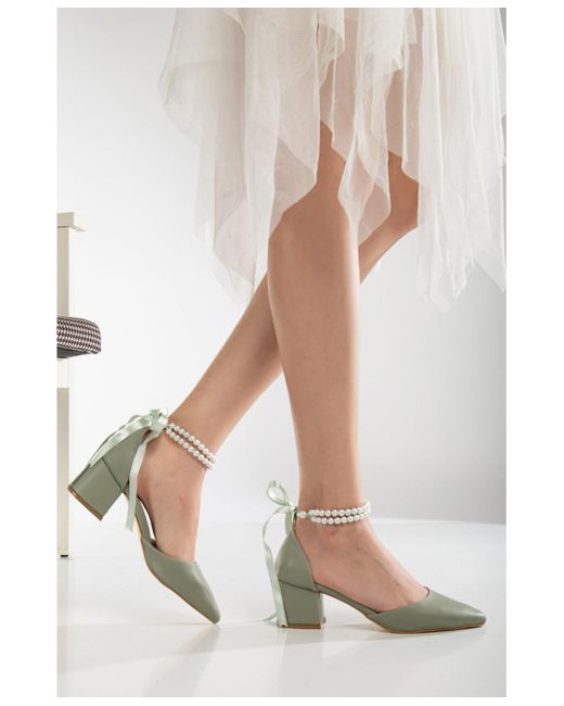 Forever & Always Shoes White Miranda Low Block Heels