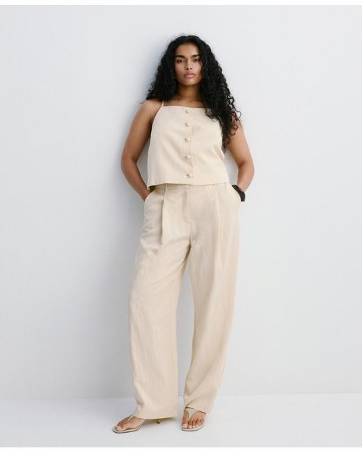 Mango Natural Lyocell Button Top