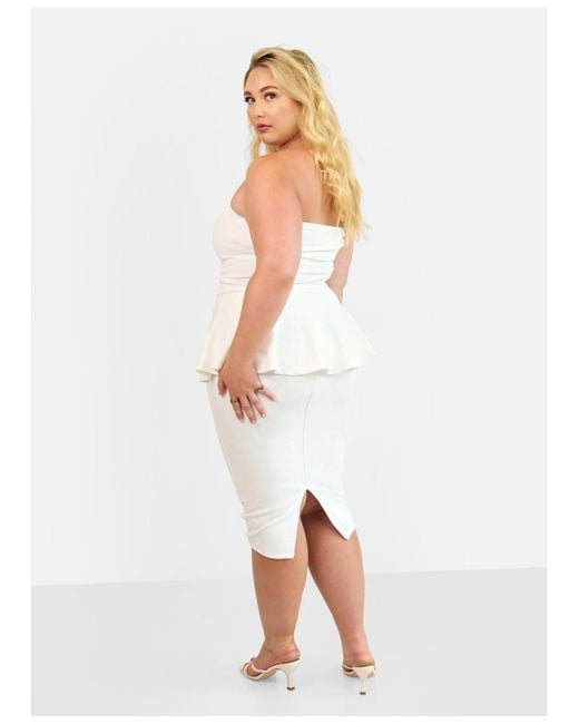 Rebdolls White Plus Size Peplum Top