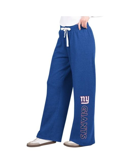 G-III 4Her by Carl Banks Blue New York Giants Field Wide Leg Sweatpants