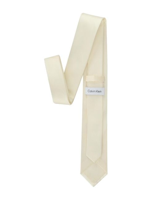Calvin Klein White Unison Solid Tie for men