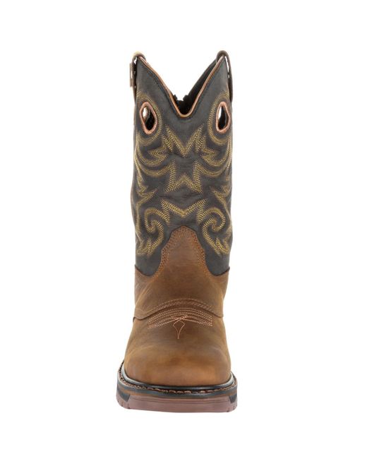 Georgia Boot Brown Carbo-tec Lt Waterproof Pull-on Work Boot for men