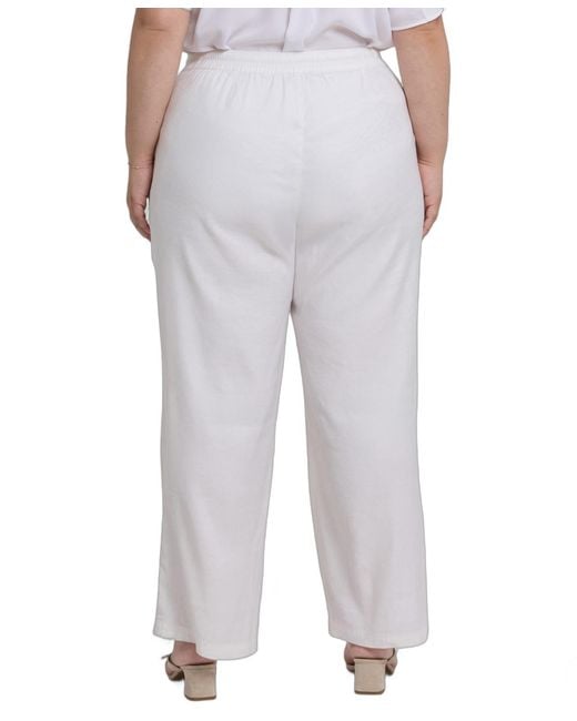 NYDJ Gray Plus Size Relaxed Drawstring Pants