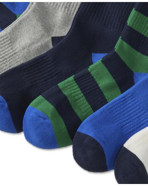 Polo Ralph Lauren Blue 6-pk. Athletic Club Bear Crew Socks for men