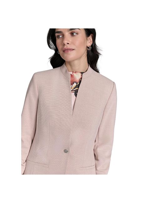 Calvin Klein Multicolor Petite 3/4-sleeve One-button Blazer
