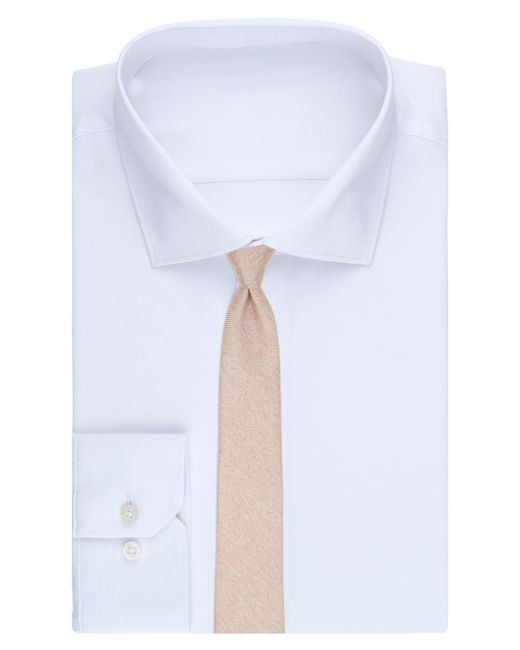 BarIII Natural Melange Chevron Solid Tie for men