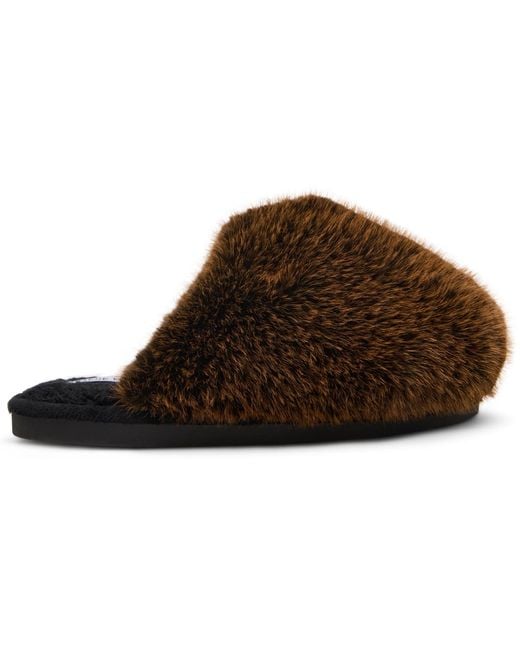 Steve Madden Brown Poof Cozy Slides Slippers