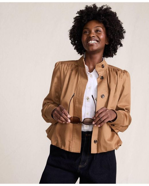 Lands' End Multicolor Drapey Twill Bubble Hem Jacket