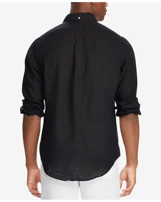 Polo Ralph Lauren Men's Classic-fit Linen Shirt in Black for Men | Lyst