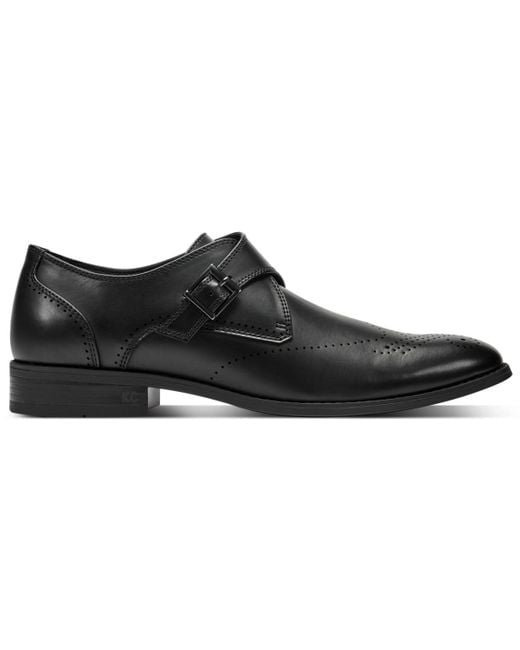 Kenneth Cole Black Cheer Single Monk Strap Shoe for men