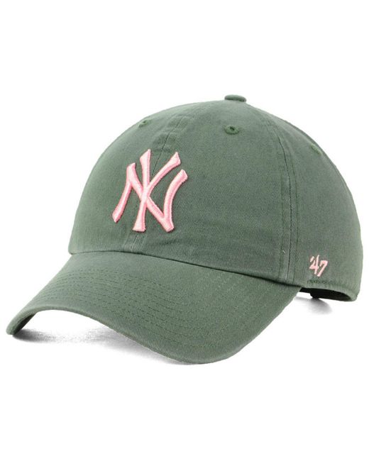 47 Brand Green New York Yankees Moss Pink Clean Up Cap