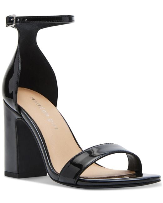 Madden Girl Black Sasha Two-piece Block-heel Dress Sandals