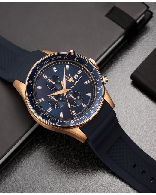 Maserati Blue Chronograph Silicone Watch for men