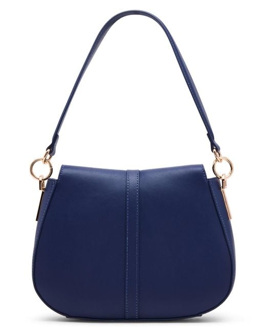 Anne Klein Blue Convertible Strap Small Saddle Bag