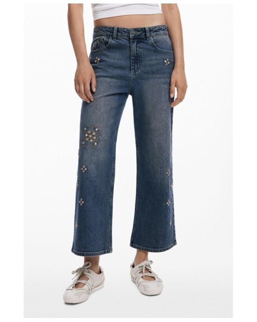 Desigual Blue Mirror Culotte Jeans