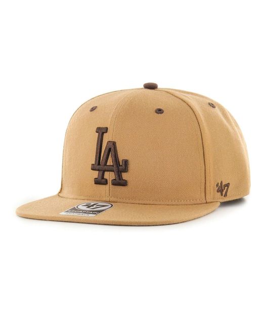 47 Brand Natural Toffee Los Angeles Dodgers Captain Snapback Hat for men