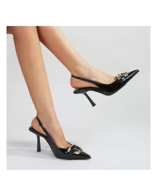 BERNESS Black Cindy Slingback Pumps