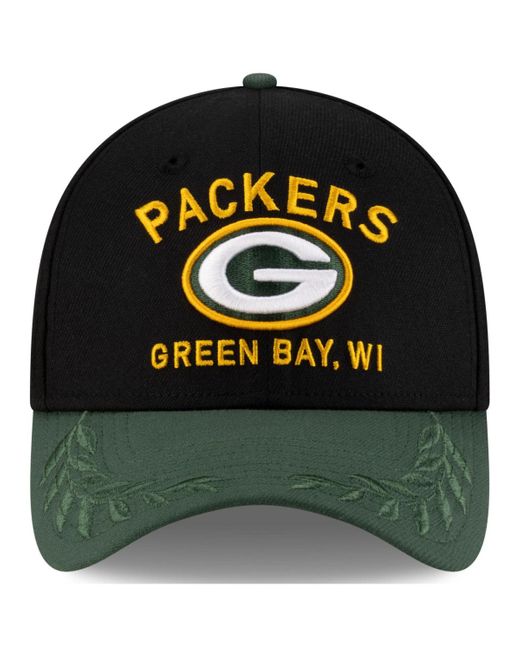 KTZ Black/green Green Bay Packers 2025 Nfl Draft 39thirty Flex Hat for men