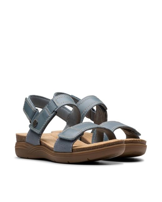 Clarks Multicolor Collection April Clover Riptape Flat Sandals