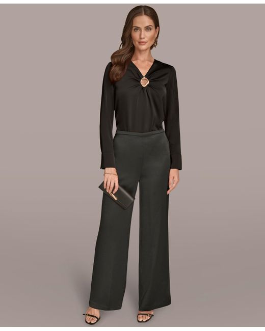 Donna Karan Black Wide Leg Pants