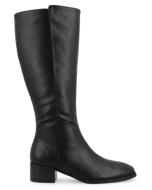Journee Collection Black Devri Square Toe Boots