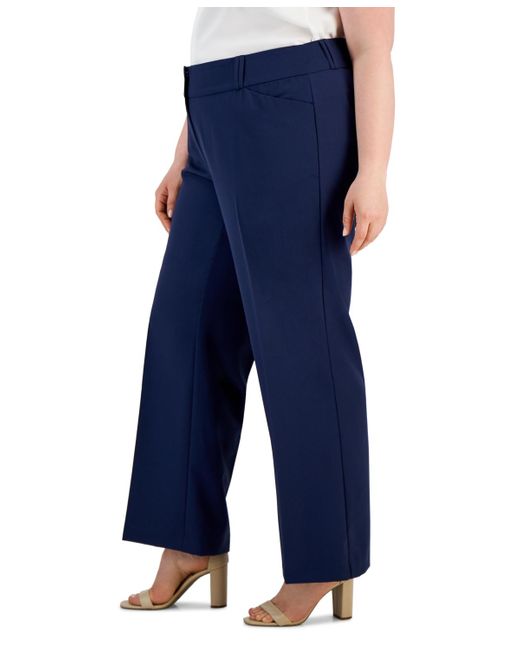 INC International Concepts Blue Plus And Petite Plus Size Curvy Bootcut Pants