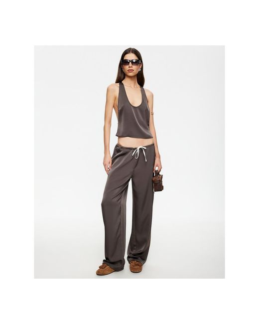 Lioness White Solid Drawstring Pants