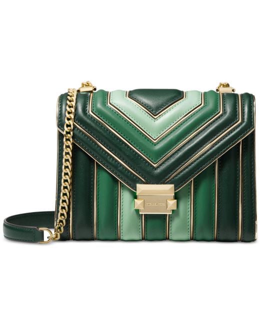 Michael Kors Whitney Large Quilted Tri-color Leather Convertible Shoulder  Bag in Green | Lyst Canada