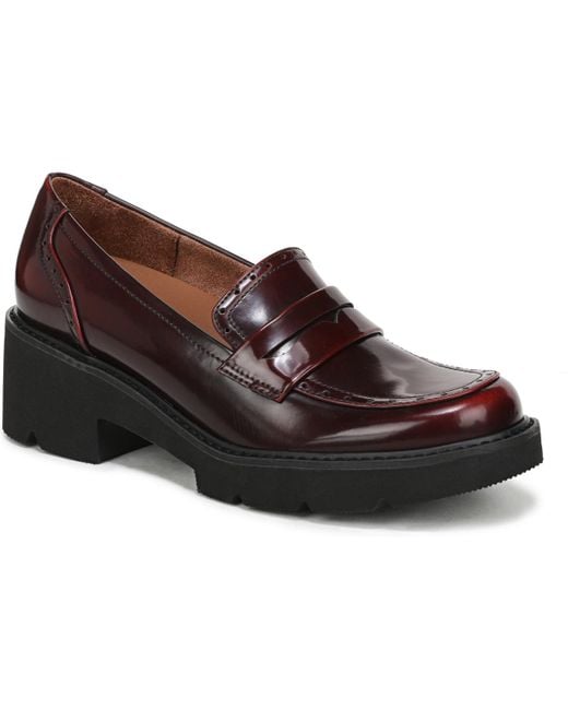 Naturalizer Women's Brown Charisma Lug Sole Round Toe Loafers