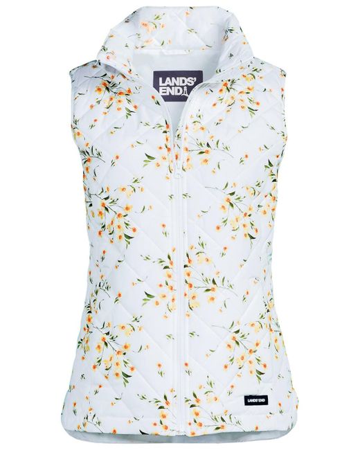 Lands' End White Plus Size Featherfree Insulated Vest