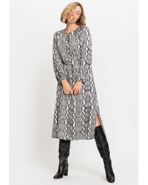 Olsen Gray Snake Print Midi Tunic Dress