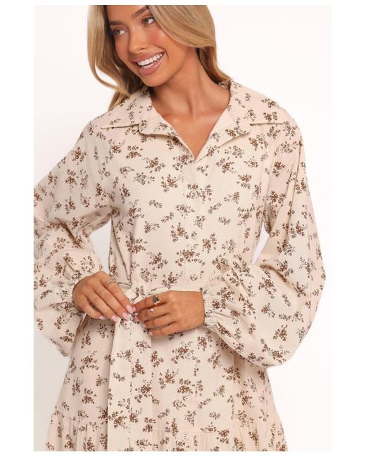 Petal & Pup Women's Natural Lincoln Long Sleeve Maxi Dress